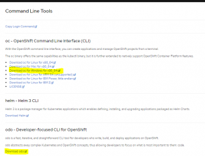 red hat openshift developer sandbox download cli